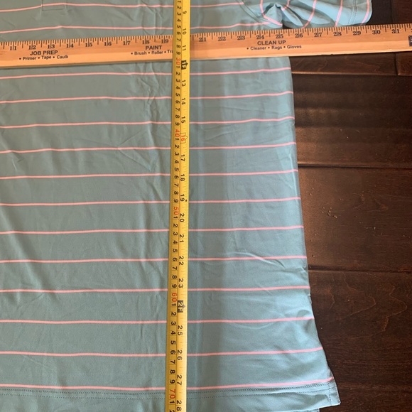 Peter‎ Millar Summer Comfort Polo Shirt Light Blue Pink Stripe Size XL Stretch - Picture 5 of 5